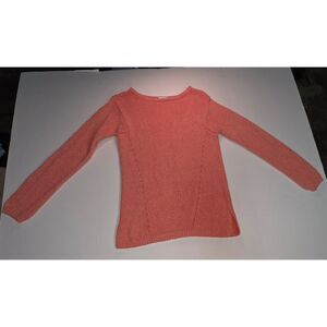 J. Jill Long Sleeve Coral Round Neck Cotton Knit Sweater Size XS Missy